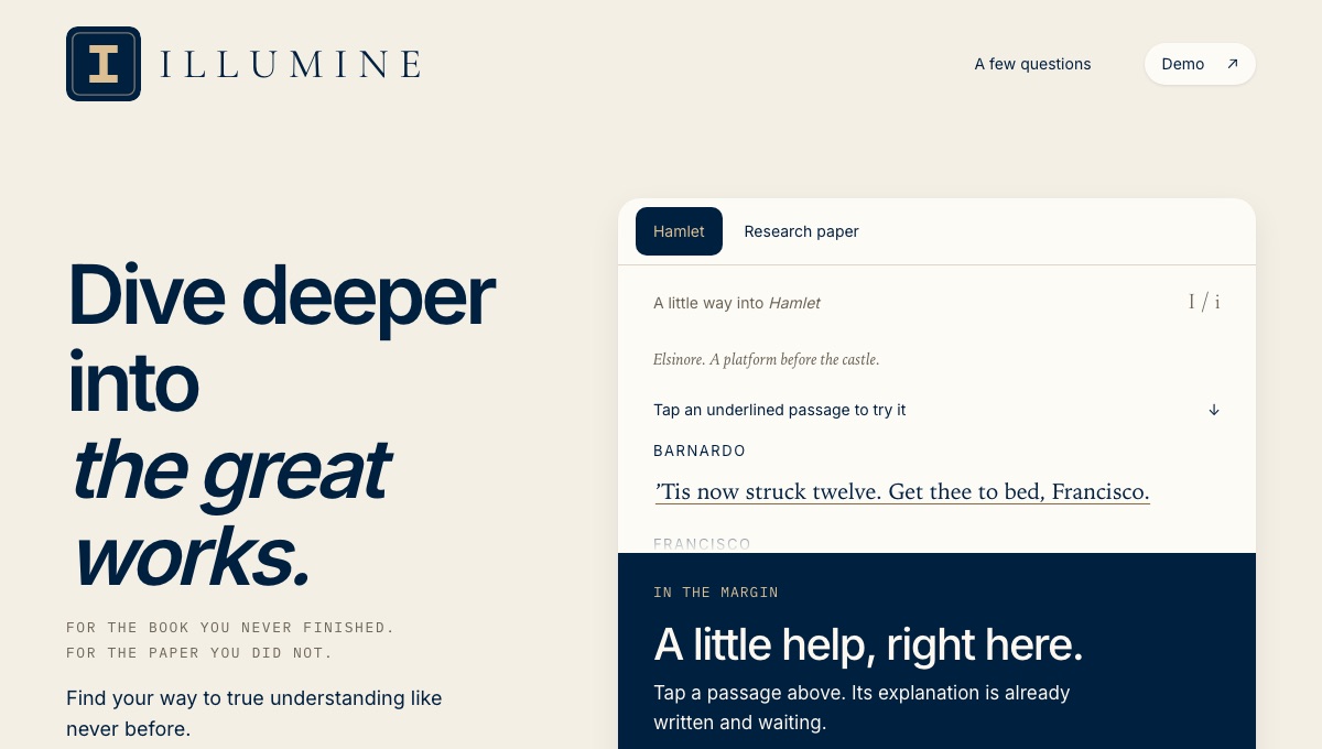 The Illumine reading companion