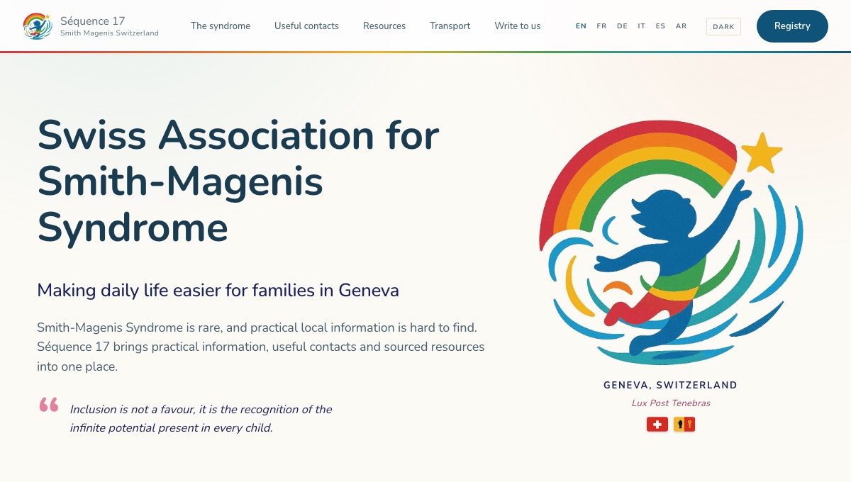 Séquence 17's Smith-Magenis website